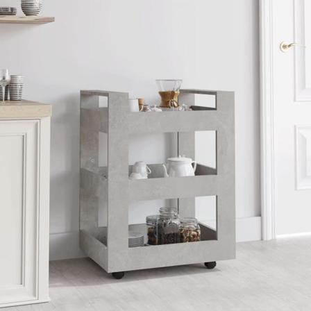 Vidaxl Köksvagn Betonggrå 60x45x80 Cm Konstruerat Trä Grå
