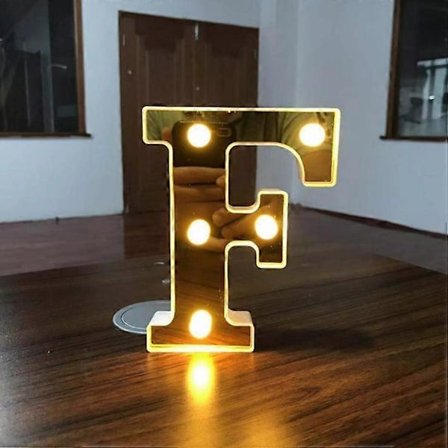 Guld LED-belysning med bokstäver i alfabetet, lysande siffror, batteridriven nattlampa för hem, bröllop, födelsedag, juldekoration