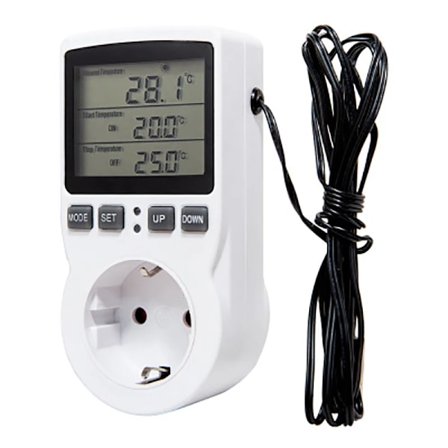 Timer Socket Termostat Digital Temperatur Controller Socket Udtag Med Timer Switch Sensor Probe Opvarmning Køling
