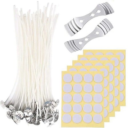 vahakynttilä 100 kynttilän sydänlangan sivutarraa ja 2 sydänlangan pidikettä