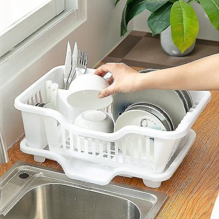 Curver Diskbänkställ Tallrikar Med Bricka - 29 X 10,5 X 39 Cm - Grå