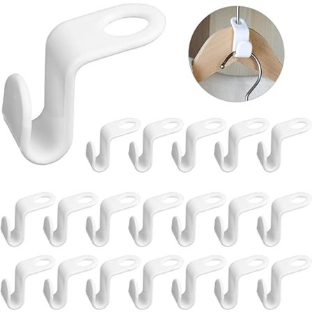 20 kleshengeropphengskroker sparer plass (hvit), magisk krok garderobe