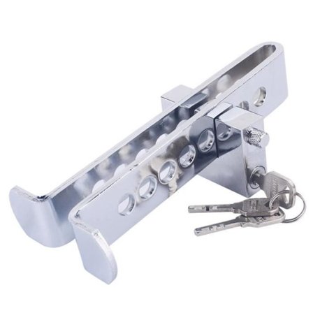 8 hullers sikkerheds tyverisikring stållås til bilpedal/bremse/kobling med 3 nøgler pedallås