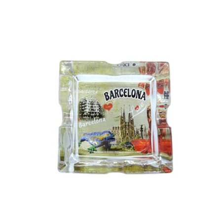 Askfat i Glas Städer Barcelona