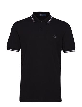 Twin Tipped Fp Shirt Polos Short-sleeved Svart Fred Perry