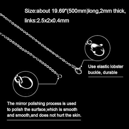 20 Strands 45cm Rustfritt Stål Kjede med Hummerlås for Håndverk