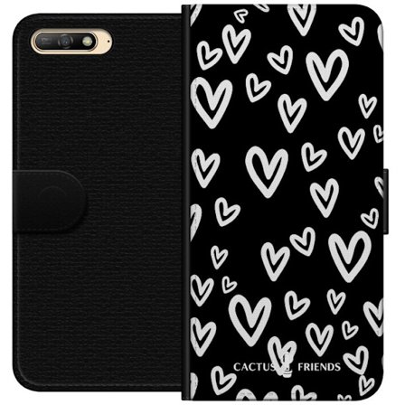 Yhteensopiva Lompakkokotelo Huawei Huawei Y6 (2018) Cactus and Friends - Handdrawn Love Chaos