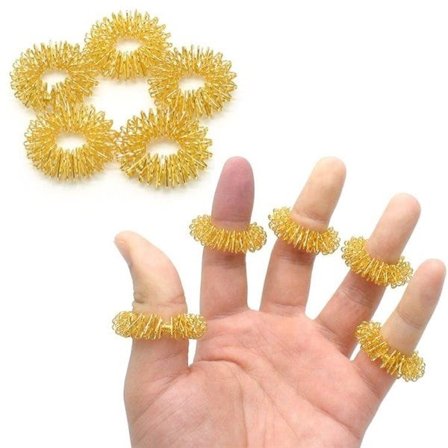 Handmassageringar 20-pack – fjäderbaserad fingermassage för avslappning och cirkulation