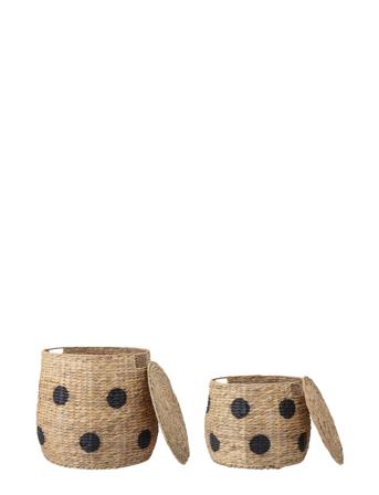 Thinne Basket W/Lid Set Of 2 Home Kids Decor Storage Storage Baskets Ruskea Bloomingville