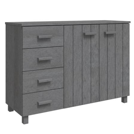 Vidaxl Skänk Mörkgrå 113x40x80 Cm Massiv Furu Grå