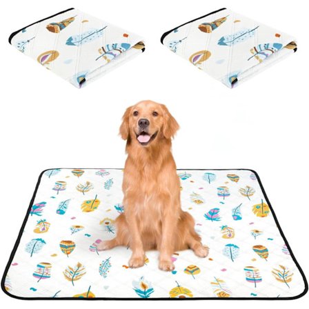 Ultra Absorberende Vaskbar Hundetræningsmåtte, 2 stk. 60x45 cm Genanvendelig Vandtæt Hundetissemåtte til Hvalp/Hund/Kat/Marsvin/Kanin