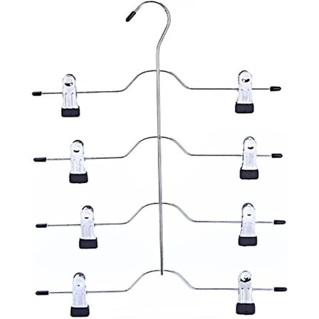 Bukserækker Hanger - 4 Lags Nederdel Hanger Med Justerbare Clips, Bukser Jeans Bukser Hanger Til Organisering Af Håndklæder, Nederdele Og Bukser Til 