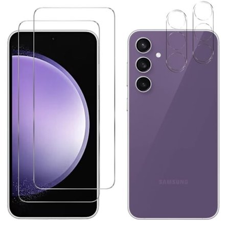 Härdat Glas för Samsung Galaxy S23 FE och Kameraskydd [Pack 2] Skyddsglas Phonillico