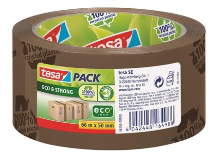 TESA Packtejp Eco & Strong 50mmx66m brun logo - Lyreco - Emballage och lagerutrustning - Packtejper - Packtejp PP