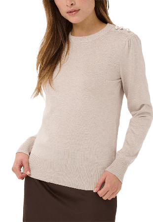 Saint Tropez MoeSZ Deco Pullover Stickat Dam Grå L