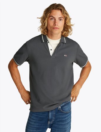 Tommy Jeans Tjm Reg Tipped Polo - Black - L
