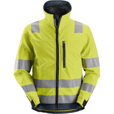 Snickers Workwear 1230 AllroundWork Softshelljakke varsel, gul/marineblå Varsel, Gul/Marineblå, Klær