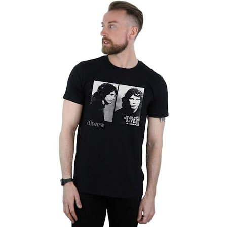 The Doors Herre Jim Morrison Mugshot T-skjorte Voksen S-3xl Txu81