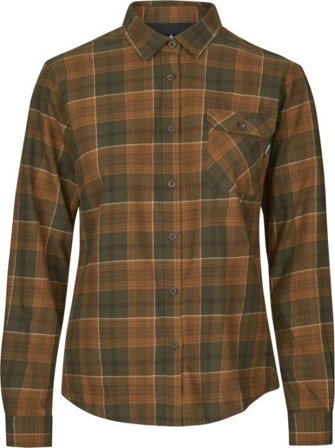 Seeland Skye Flannel Shirt Women Grizzly Brown/Terracotta Check