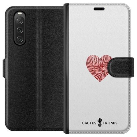 Yhteensopiva Lompakkokotelo Sony Sony Xperia 10 V Cactus and Friends - Fingerprint Love