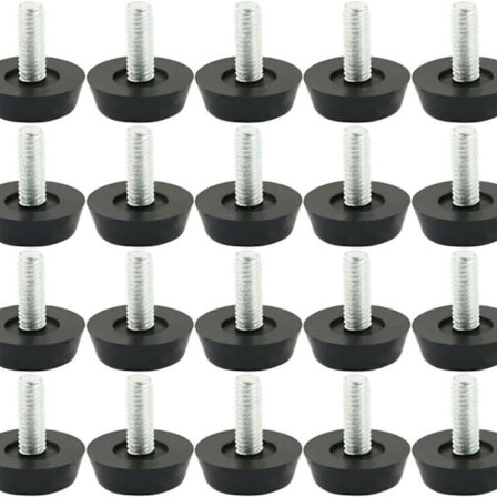 Säädettävä jalka huonekalujen säätöön jalat M6 ruuvijalat musta - 20kpl