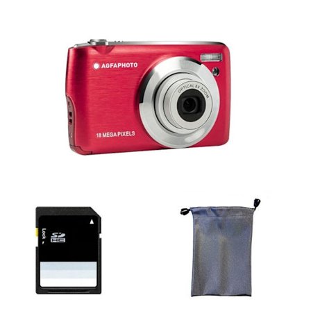 AGFA PHOTO Realishot DC8200 - Kompakt Digitalkamera 18MP, Full HD Video, LCD 2.7'', 8X Zoom, 16GB SD-kort - Röd