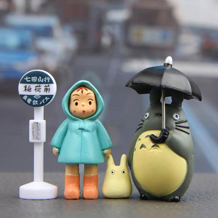 4 stk/parti 3-5 cm Anime My Neighbor Totoro Action Figur Toy Hayao White&Blue onesize