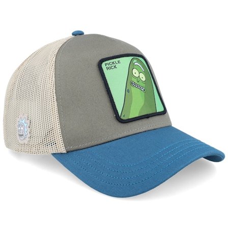 Capslab - Grün Trucker Cap - Rick & Morty Pickle Rick Beige/Grey/Blue A-Frame Trucker @ Hatstore