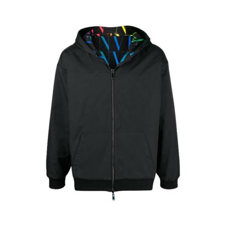 Valentino, Reversible jacket Hoodie Zwart, Heren, Maat:M,polyester