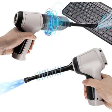 Tryckluftsdammsugare, tangentbordsrengörare, 3-i-1-minidammsugare, elektriskt tryckluftsats, sladdlös luftburk för rengöring av damm på datorer, 