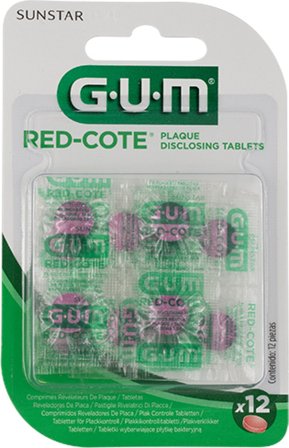 GUM Farvetabletter Red-Cote 12 tabl, Medicin & Pleje, Mund & Tandpleje, Øvrig