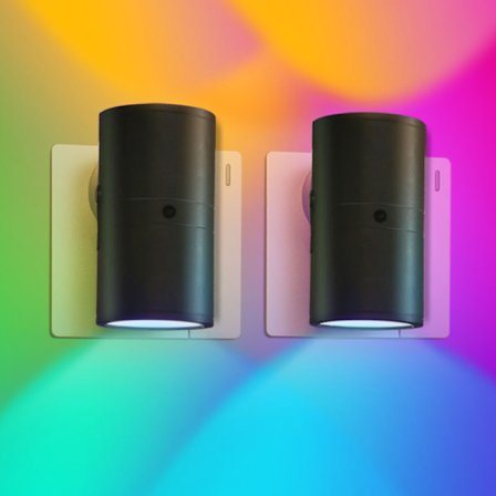 LED-yövalo pistorasiaan, [2 kpl] Kaukosäädin mukana Kolme-RGB