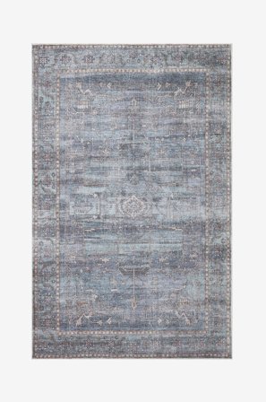 KM Home - Tvättbar matta Saveh - Blå - Lugg & ryamattor - 280X380 - Från Homeroom