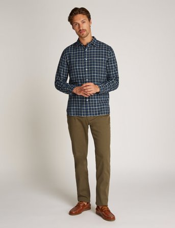 Tommy Hilfiger Brushed Linen Gingham Rf Shirt - Navy - S