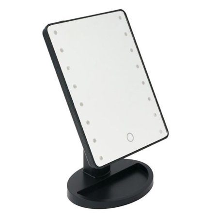 Justerbar Sminkspegel m LED . Svart