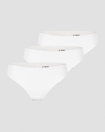 ICANIWILL - Soft Thong 3-pack White - String Träningskläder från ICIW