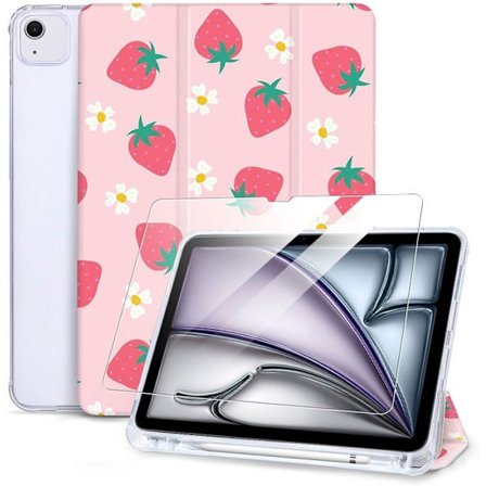 Coque + Tempereret Glas - E.F.Connection - til iPad Air 11" M3/M2 - Stødabsorberende - Stylusholder - Fræser