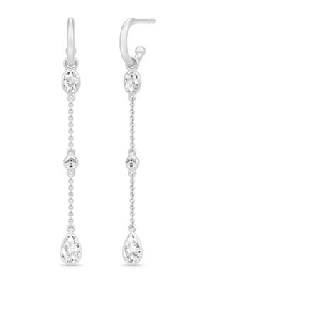 Julie Sandlau Fiona Droplet Mini Hoops , Grijs , Dames , Maat: ONE Size Oorbellen