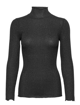 Silk T-Shirt Turtleneck Regular Ls Black Rosemunde