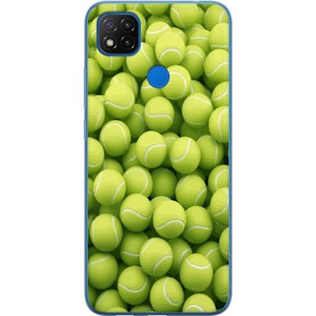Kompatibel Mobilcover til Xiaomi Xiaomi Redmi 9C NFC Mønster af grønne tennisbolde i høj detalje, sporty motiv med gentagende tekstur og stærke fa
