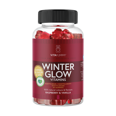 VitaYummy Winter Glow, Bringebær & vanilje, 60 stk.