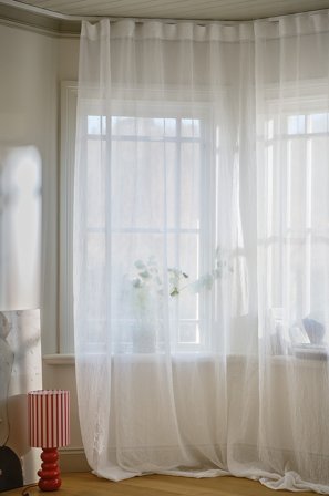 Jotex - Gardin Med Multifunksjonsbånd 1-lengde Ekstra Bred Naturhvit - CAISA - Kjøp Multifunksjonsgardiner hos Jotex