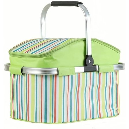 Metal Opbevaringskurv, Foldbar Camping Organizer med Håndtag - Stabelbar Picnic Kurv til Udendørs Brug, Rejser, Strand og Opbevaring i Hjemmet