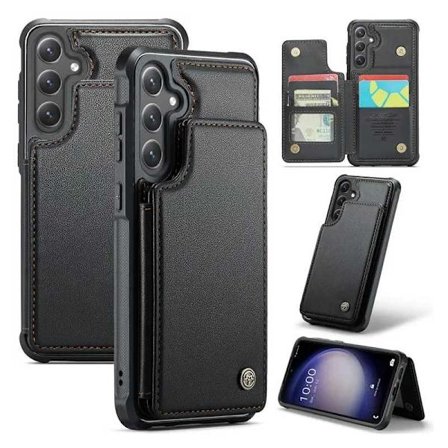 CaseMe Stöttåligt Skal Korthållare Stativ 4-Fack Samsung S24 Svart_max