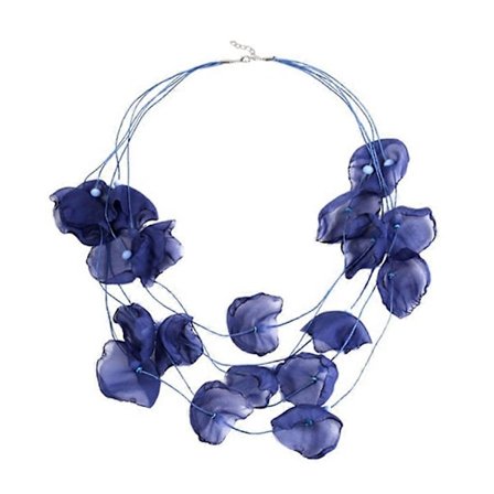Halsband med flerlagers tygblad, blomkrage, statement-choker (FMY)