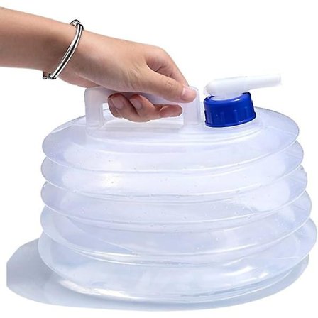 2-pack - 5L hopfällbar vattenkanna med kran - Vattenbehållare transparent 2-pack