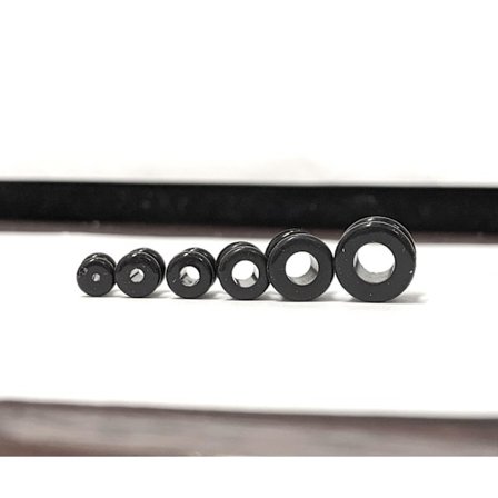 Silikon tunnlar i svart, 3mm-10mm, 6st