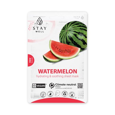STAY WELL Mask Vegan Sheet - WATERMELON 20g - Maschera Lenitiva viso