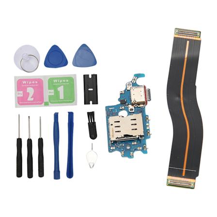 USB-opladningsport Flex-kabel udskiftning oplader Dock Board Flex-kabel stik til Galaxy S21 G991B/N EU-version med værktøjer