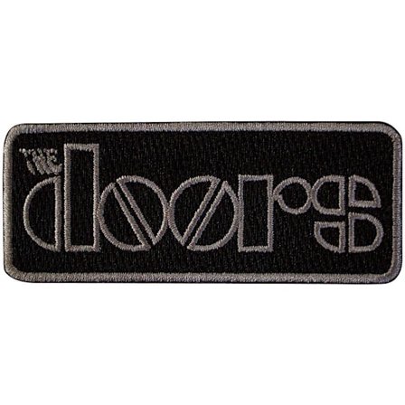 The Doors Logotyp Vävd Kant Stryk På Patch One Size Svart/Grå